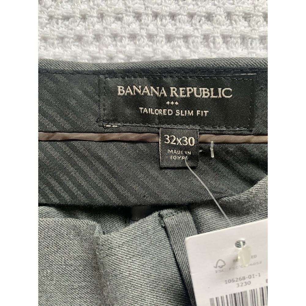 Banana Republic 32X30‎  Tailored Slim Fit Grey Pant NWT - Picture 2 of 11